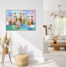 Load image into Gallery viewer, &quot;Carnivale Meerkats&quot; print
