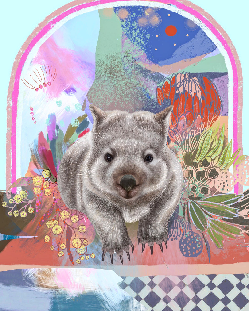 “Wombat wanderer” print